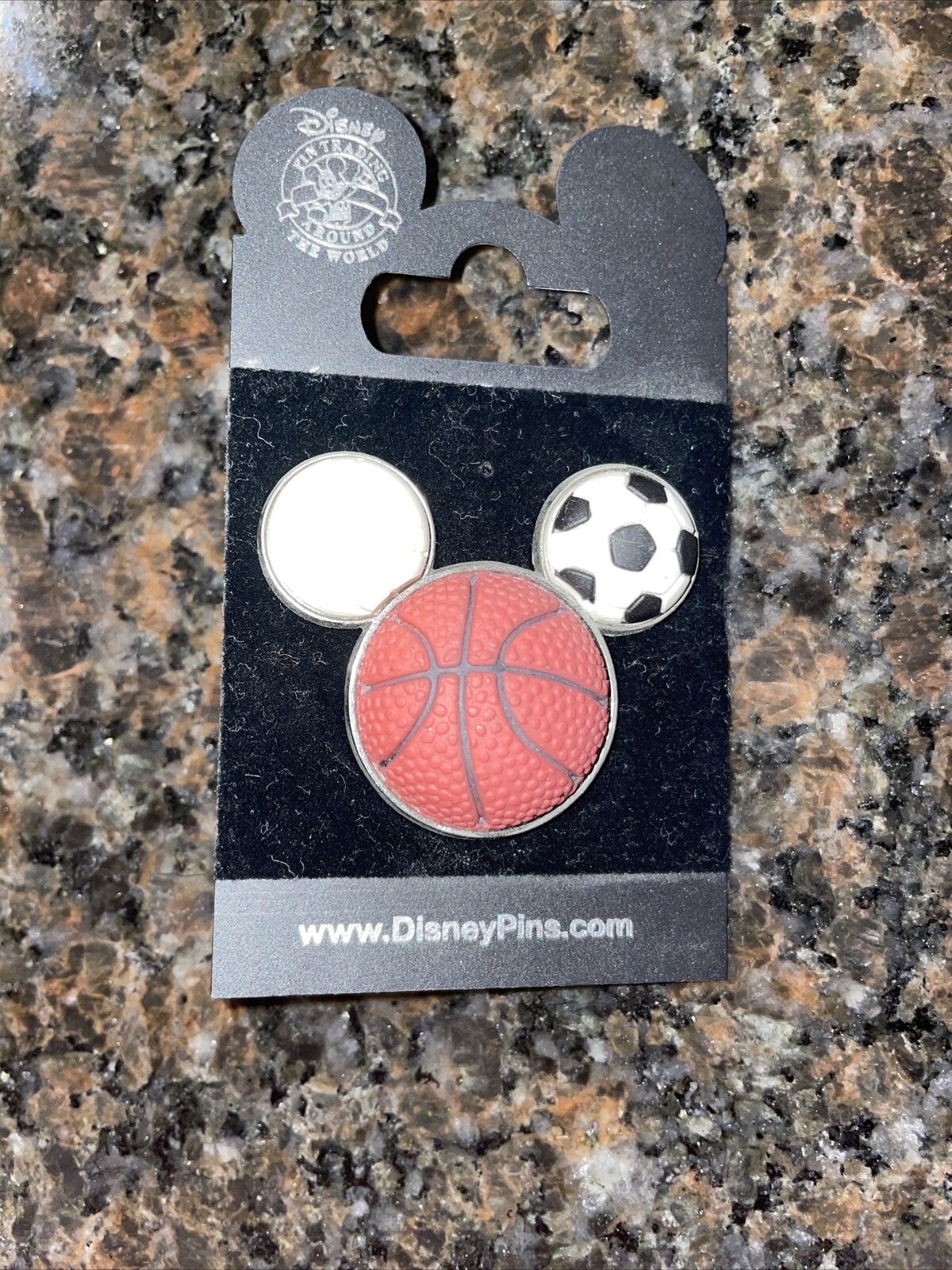 Disney Pin Mickey Sports Head 3D Basketball Volleyball Soccer Triple Ball 2008