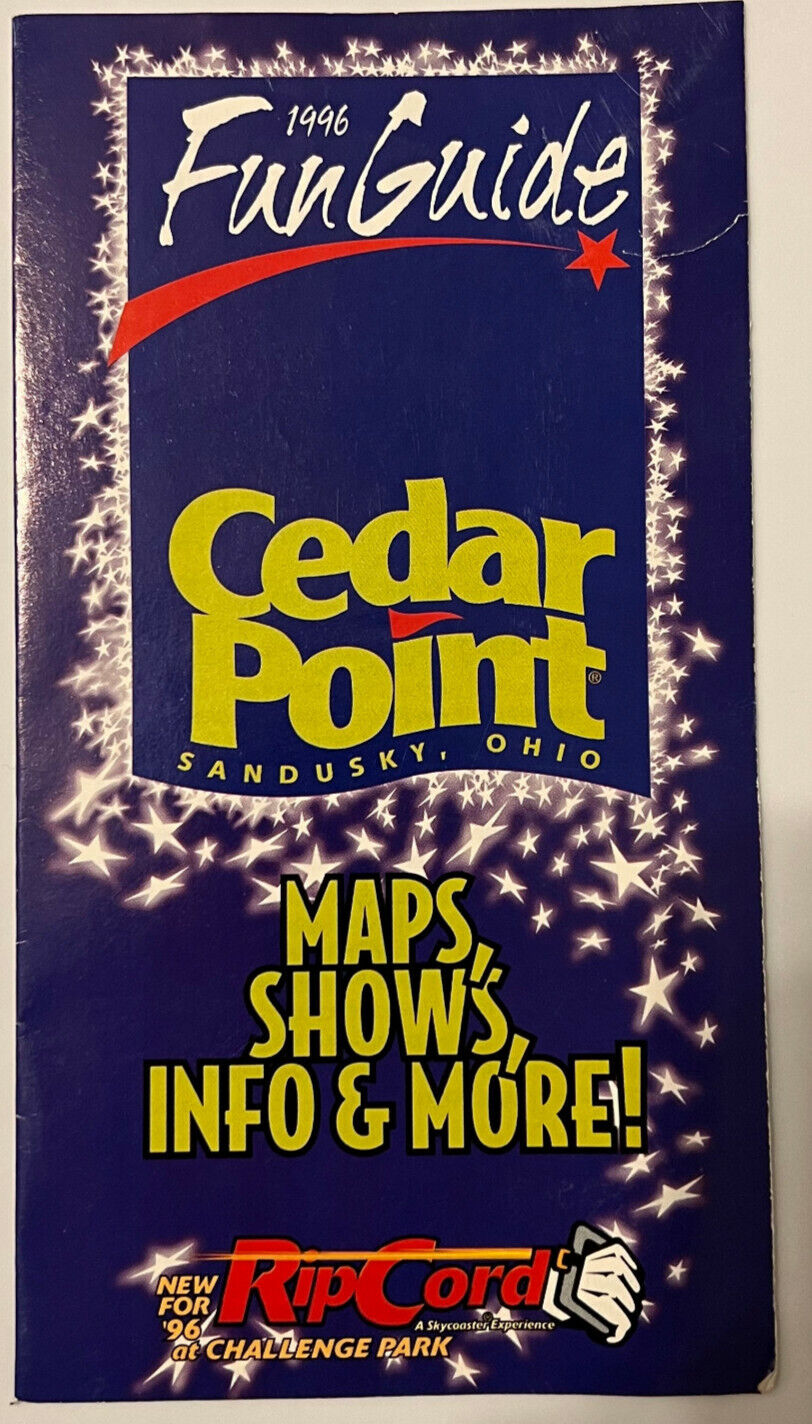 1996 Cedar Point Fun Guide Park Map Roller Coaster