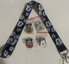 Disney MICKEY Mouse Only Pins lot of 4 w/ MiCKEY Lanyard picture