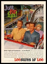 1960 Palisades Amusement Theme Park Roller Coaster New Jersey Lee Shirt Print Ad picture