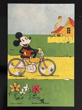1934 Mickey Mouse Bread Recipe Card D97 Early Disney - Wheeling Along picture