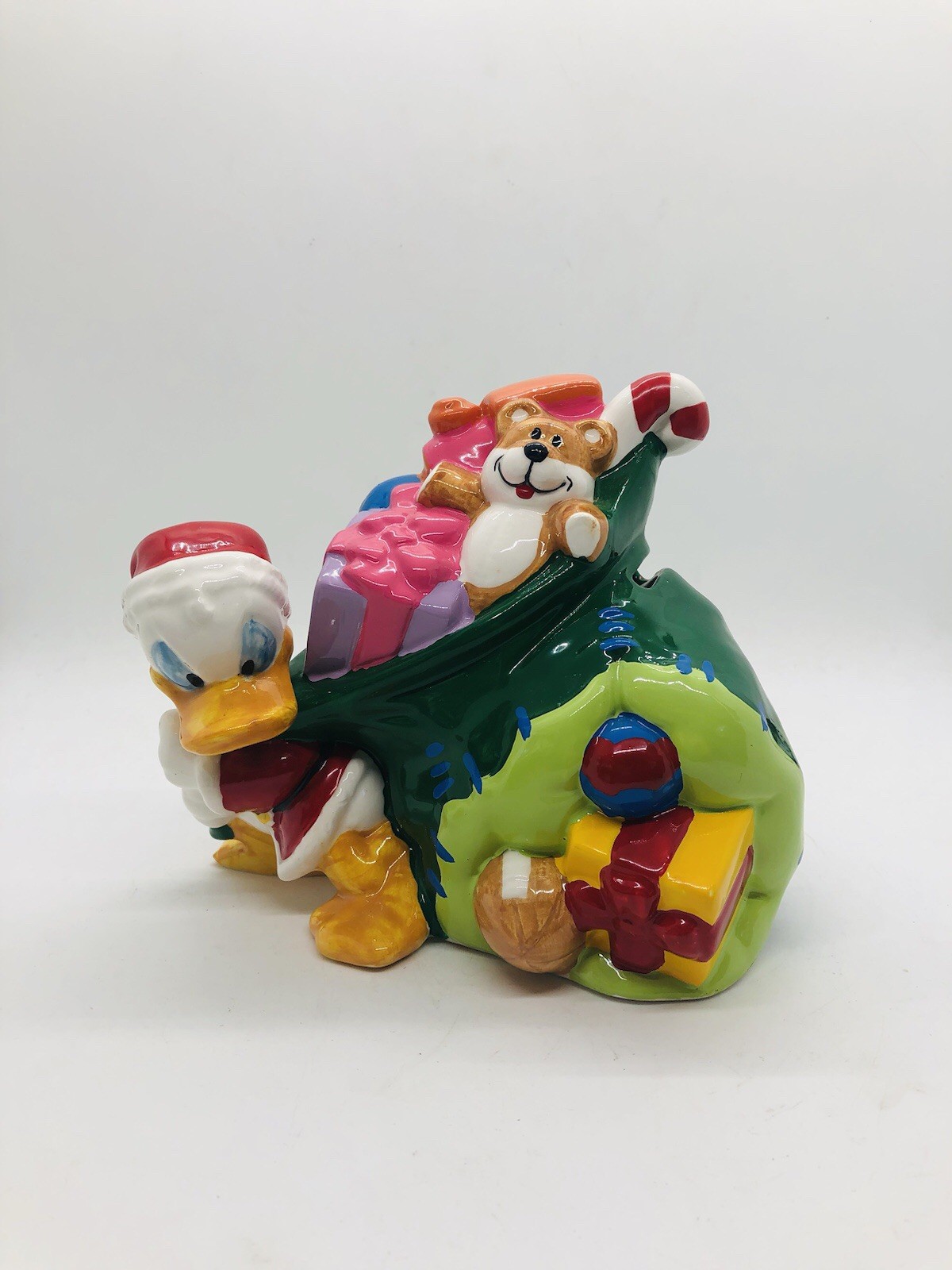 Donald Duck as Santa Ceramic bank Enesco NIB collectible Donald Duck as Santa Ceramic bank Enesco NIB collectible