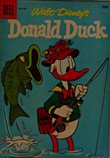 1957 DONALD DUCK #54 with FISHING COVER and fabulous CARL BARKS STORY picture