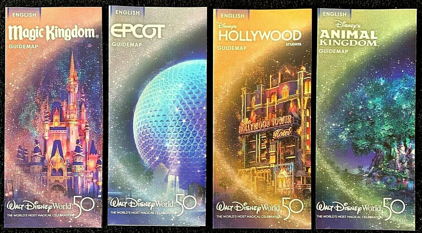 NEW 2021 50th Anniversary Walt Disney World Theme Park Guide Maps Original 50th