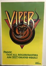 SIX FLAGS MAGIC MOUNTAIN Vintage VIPER Roller Coaster Theme Park Souvenir Poster picture