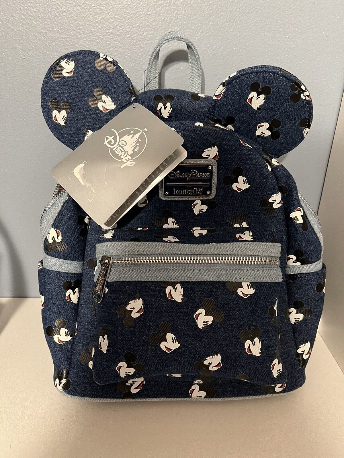 Loungefly Mickey Mouse Denim Mini Backpack BRAND NEW W/ TAGS