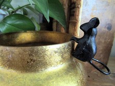 New Cast Iron Tiny Miniature Perched Mini Mouse Mice Plant Pot Hanger Rodent picture