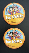 Walt Disney World Set of Two 1st Visit Button Pins Mickey Mouse & Friends picture