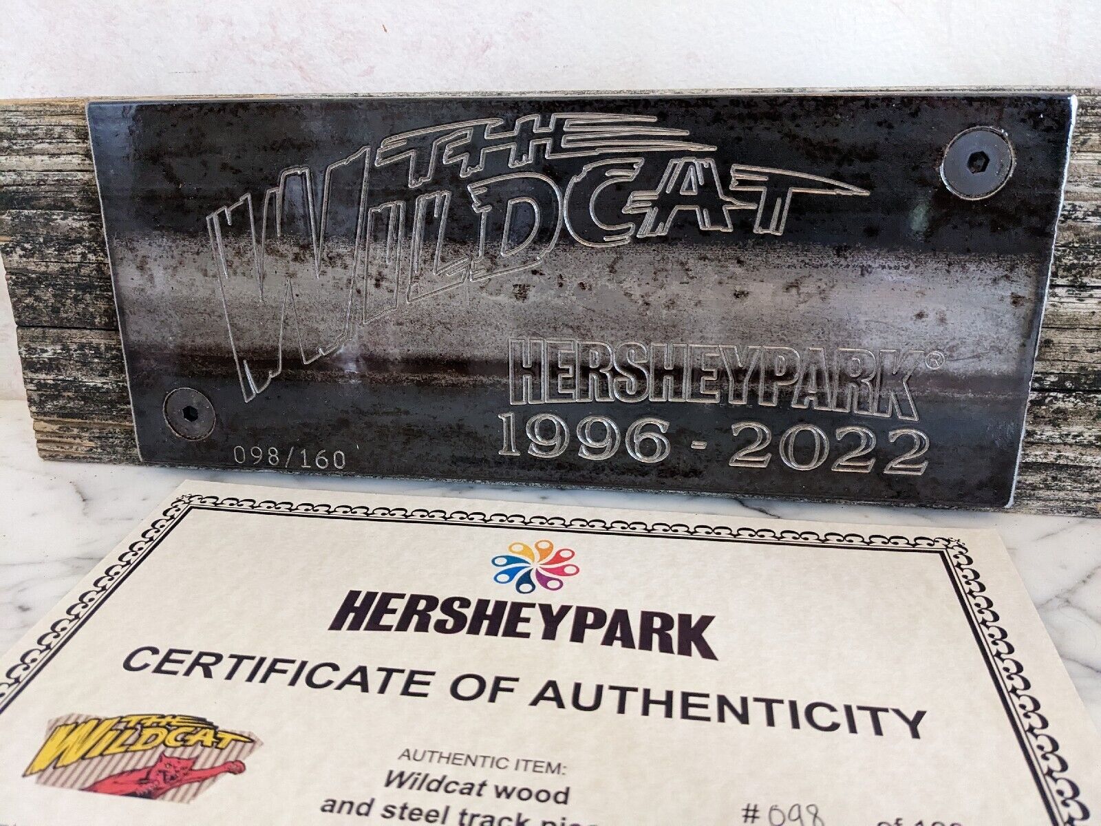 Hersheypark Wildcat Roller Coaster Wood STEEL track Limited Edition rare 098/160