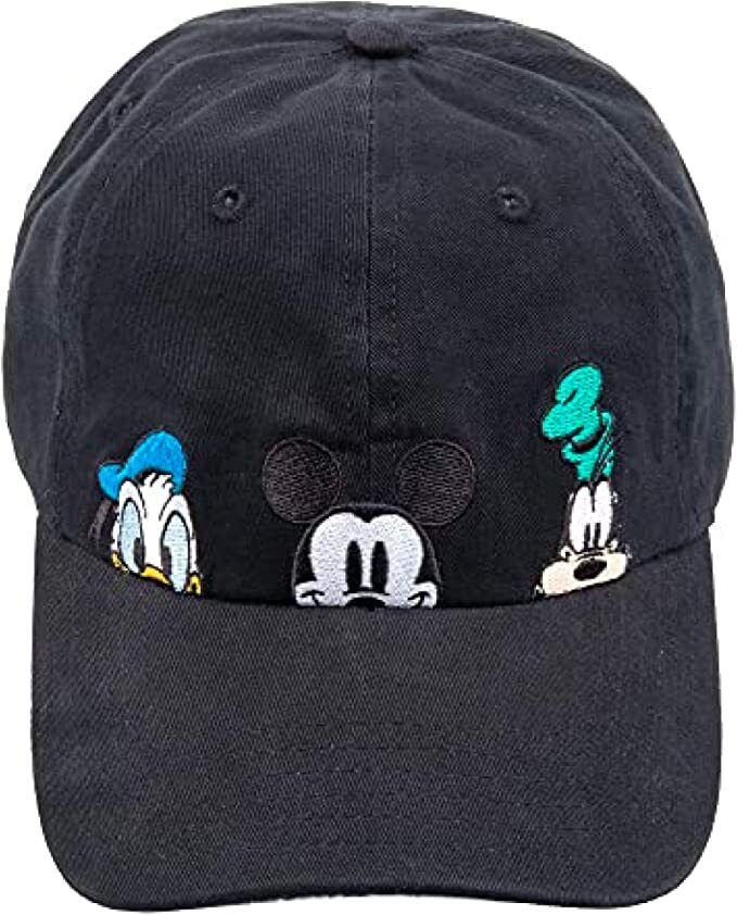 Disney Mickey Mouse Goofy Donald Duck Adult Baseball Cap Hat Black