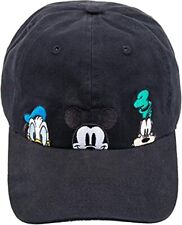 Disney Mickey Mouse Goofy Donald Duck Adult Baseball Cap Hat Black picture