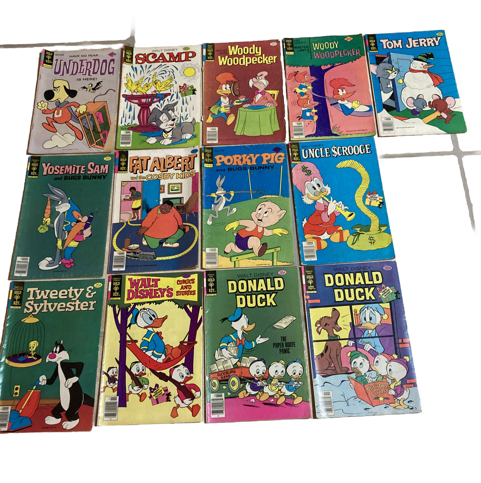 Gold Key Comic Lot, 13 Comic, 1970s, Woody, Donald Duck, Fat Albert, Walt Disney