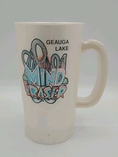 Vtg Geauga Lake Aurora, Ohio Mind Eraser Roller Coaster Super Liter Plastic Mug picture