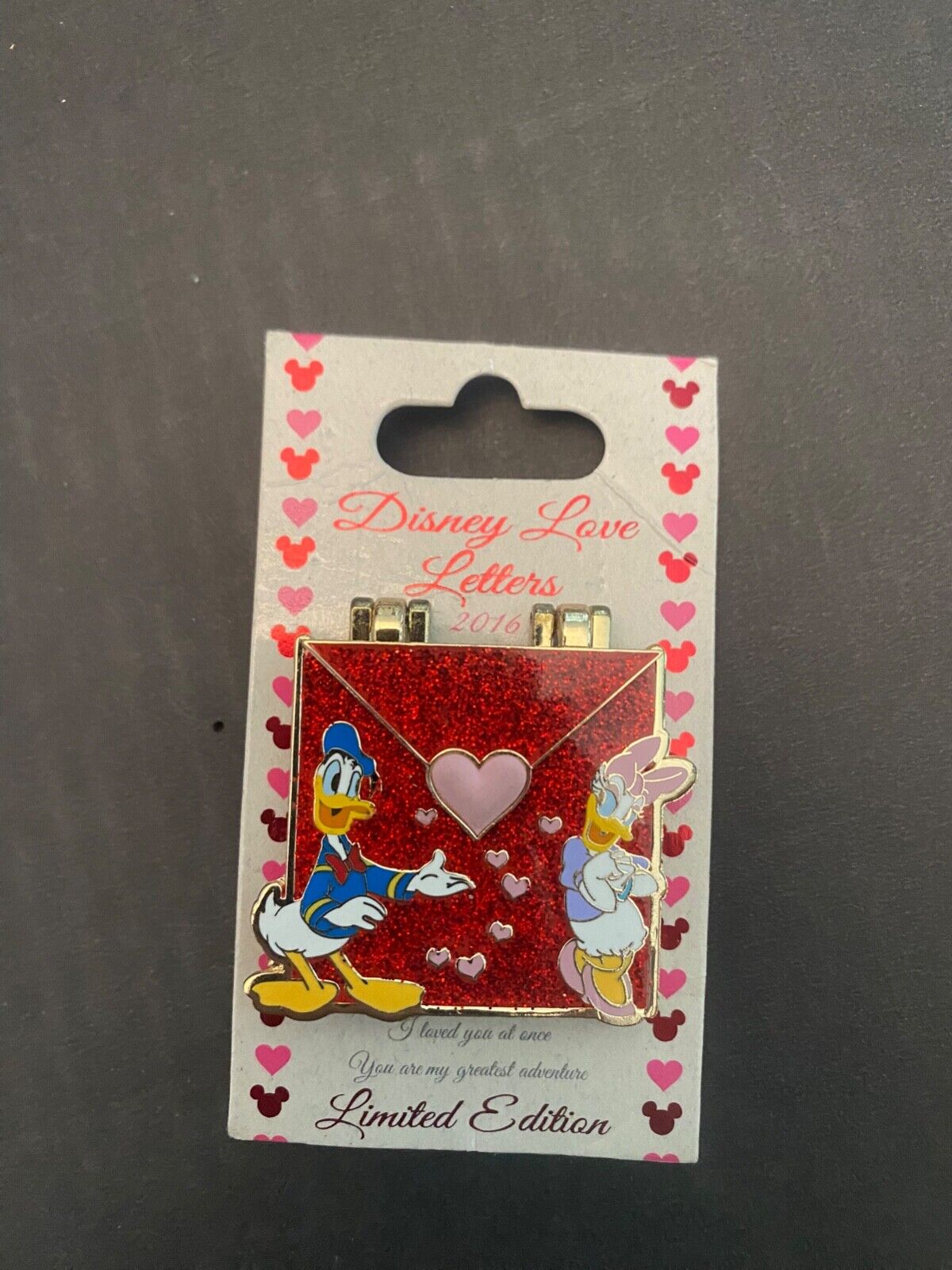 Donald and Daisy Duck 2016 Disney Love Letter Pin LE 3000