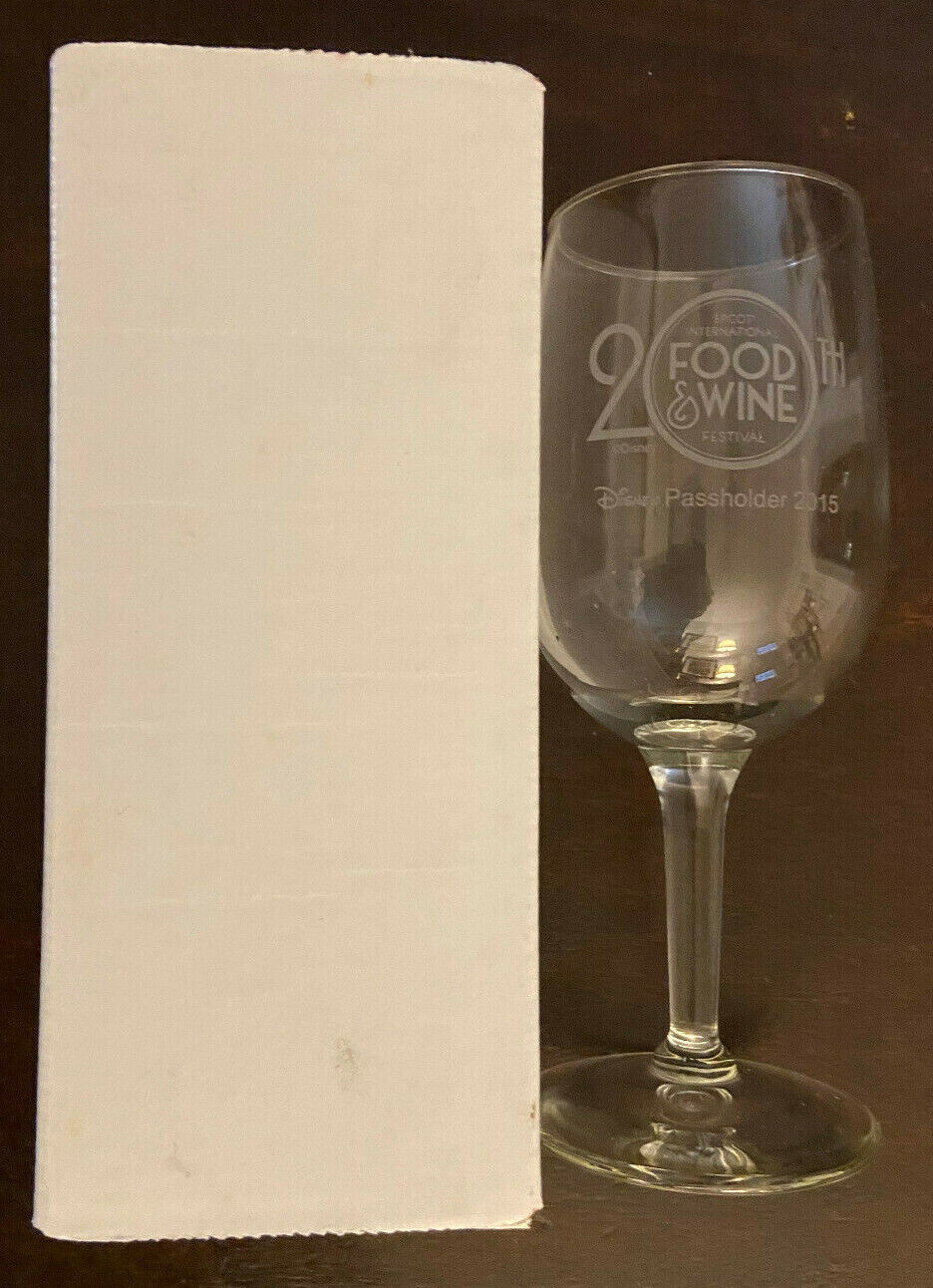 Disney 2015 Epcot Food and Wine Festival Wine Glass NEW W/Box 