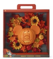 Disney Parks Halloween Fall Mickey Mouse Pumpkin Light Up Wreath NEW 🎃🍁 picture