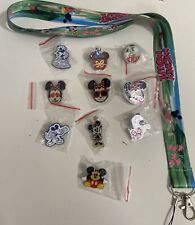Disney MINNIE MOUSE & MICKEY MOUSE Only Pins lot of 10 W/ MICKEY MINNIE LANYARD picture