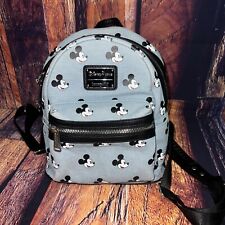 Loungefly Disney Parks Mickey Mouse Denim Mini Backpack Blue READ PLEASE picture