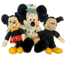 Disney Vintage Mickey Mouse Plush Set Of Three Baseball Official picture