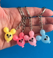 SET of 4 DISNEY PARKS Micro Mini Mickey Mouse Balloon Keychains - Bag Charms picture