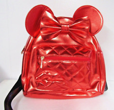 DISNEY by Bioworld Minnie Mouse Metallic Red Mini Backpack Bag New Tag picture