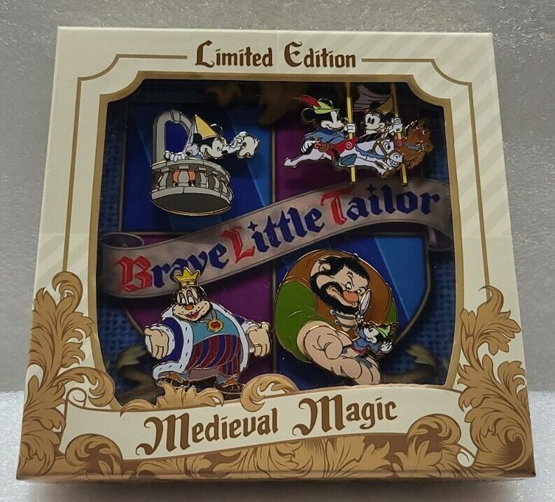 Disney Medieval Magic Brave Tailor Mickey Minnie Limited Edition Pin Set LE 1000