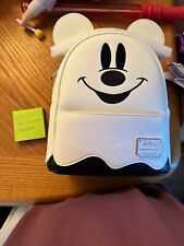 Loungefly Disney Halloween Ghost Mickey Mouse Glow in the Dark Mini Backpack NWT picture