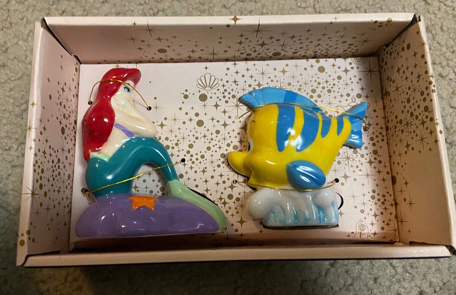 Disney Princess The Little Mermaid Salt & Pepper Shakers Ariel & Flounder